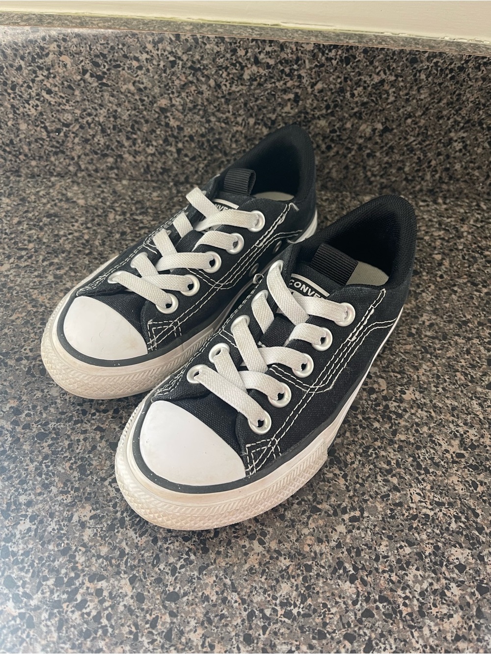 Converse Kids Black and White Low-Top Canvas Sneakers